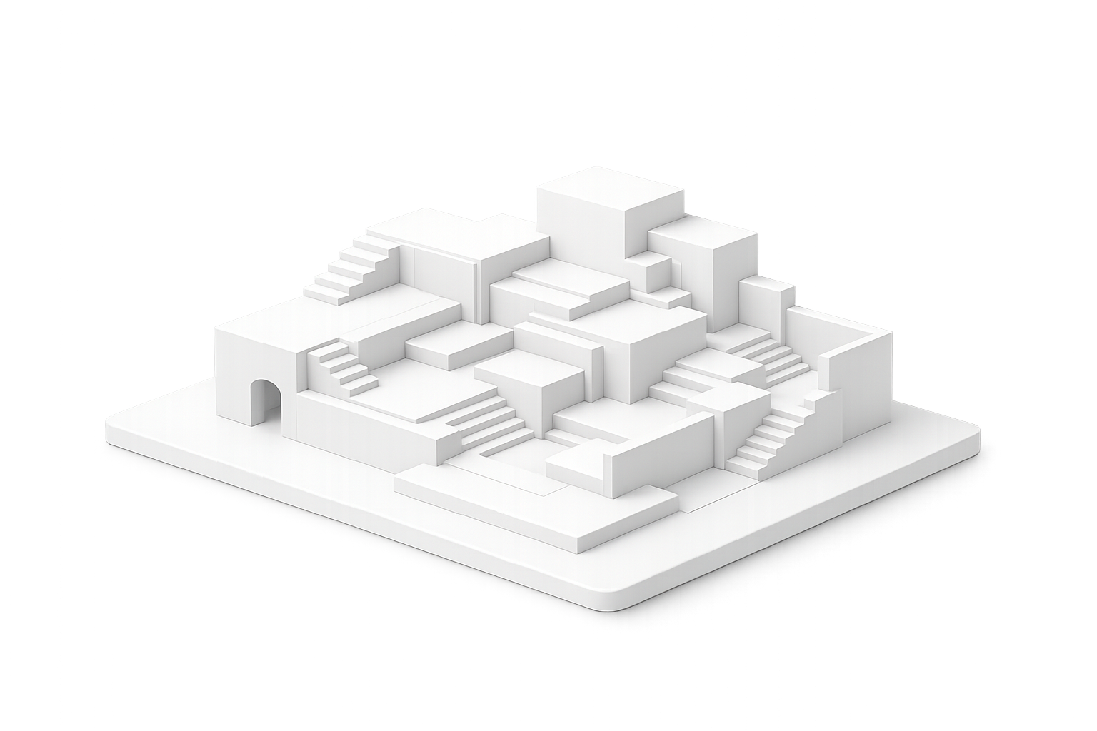 Abstract 3D level design blockout