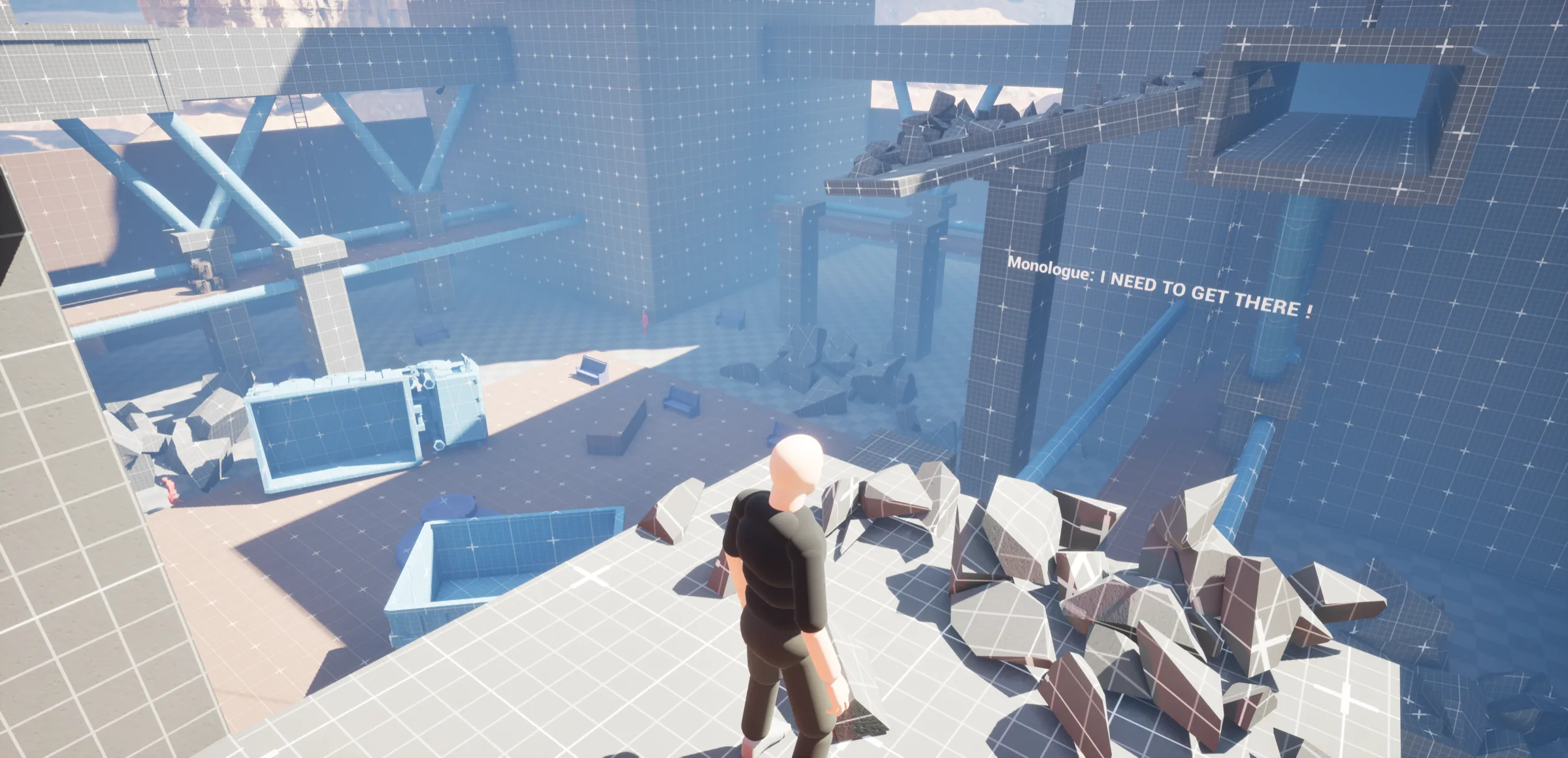 Multi-level greybox interior arena