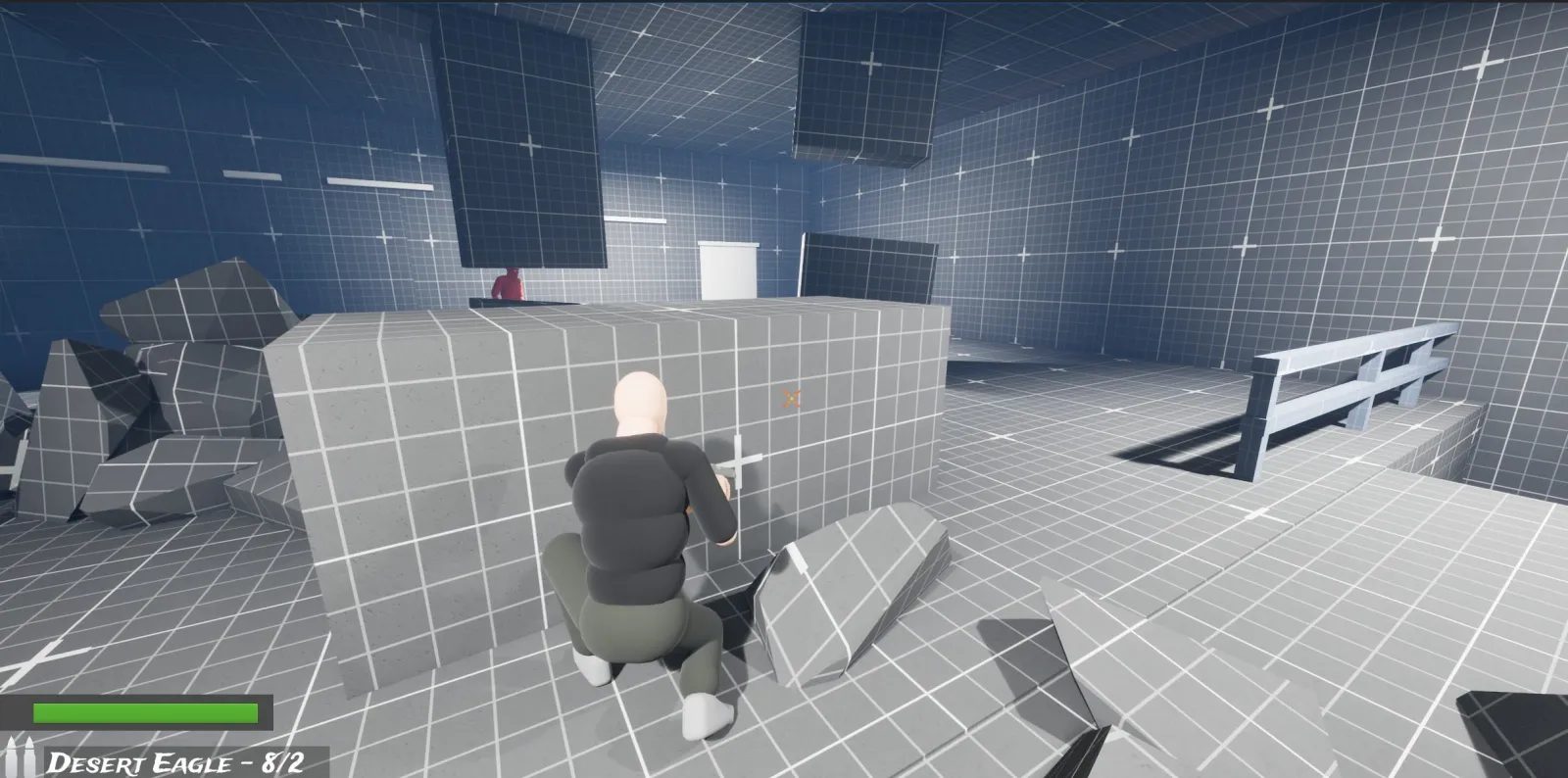 In-engine: player using cover during a combat encounter